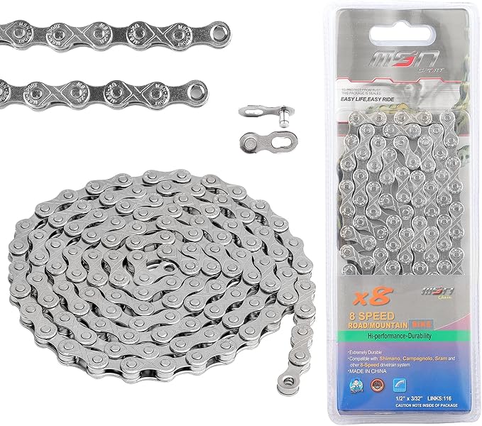 Hycline Bike Chain 6/7/8-Speed,Bicycle Chain 1/2x3/32 Inch,Special Steel for Road Mountain Racing Cycling (116 Links)