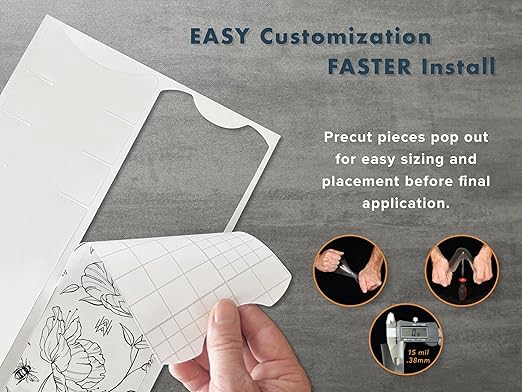 Precut Bike Frame Protection Tape- High Impact Clear Vinyl Wrap Includes 4 Sheets (8.5”x14.5) eBike, MTB Frame Protection, Protects from Scratches and Dings (Poppy Flower)