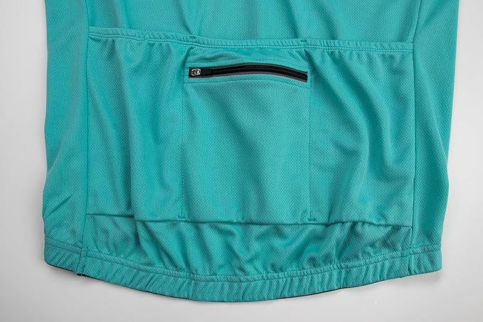 Men's Cycling Jersey Short Sleeves Bike Jersey 1/3 Zipper Solid Color Club Fit, Biking Cycling Shirt Zipper Pocket