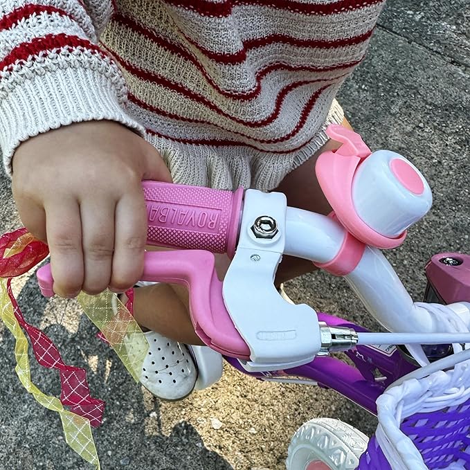 RoyalBaby Kids Bike Bell, Bicycle Accessories for Boys and Girls, Easy Installation, Black & Pink
