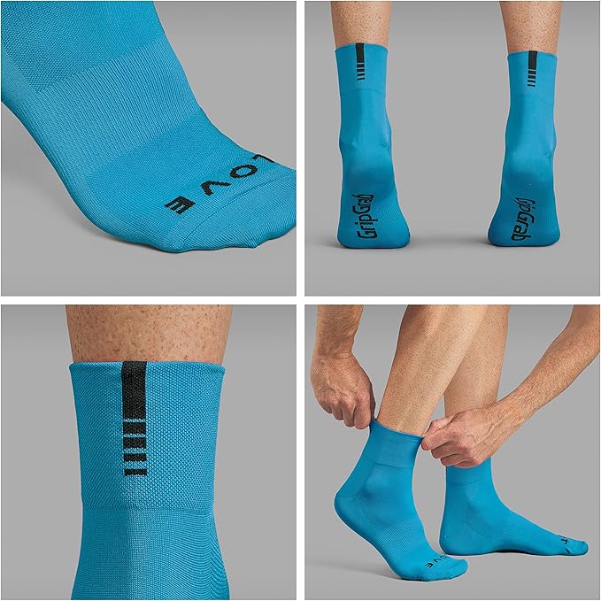 GripGrab Lightweight SL Performance Summer Cycling Socks Eyecatching 2 Lengths Road Mountain Gravel Bike Indoor Biking