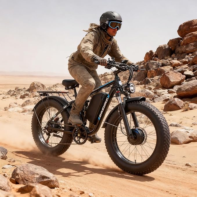 8000W Dual Motor Electric Bike for Adults 45MPH - Fast E-Bike with 52V 34Ah Battery Up to 105 Miles ,24"*4.0" Fat Tire E Bikes,Full Suspension Electric Bicycle for Snow Mountain Off-Road Commuter