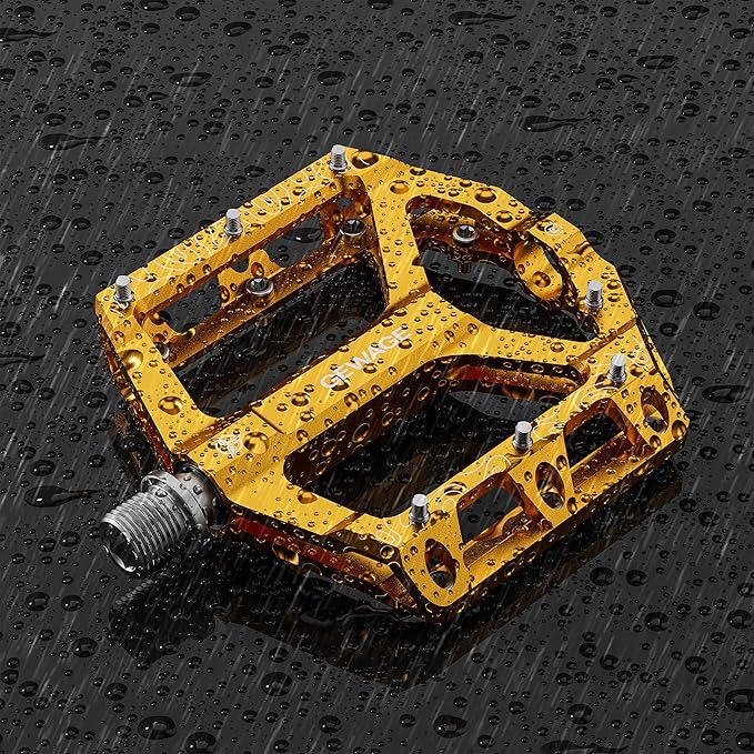 Road/Mountain Bike Pedals -Non-Slip Bicycle Flat Pedals Aluminum 9/16" - 3 Sealed Bearing Lightweight Platform Pedals for Road Mountain BMX MTB Bike