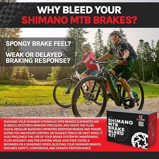 BleedZone Shimano Brake Bleed Kit with 60ml Mineral Oil - Hydraulic Brake Kit for Shimano Disc Brakes, Bike Brake Bleeder Kit, MTB Brake Bleed Kit, and Mineral Oil Brake Maintenance
