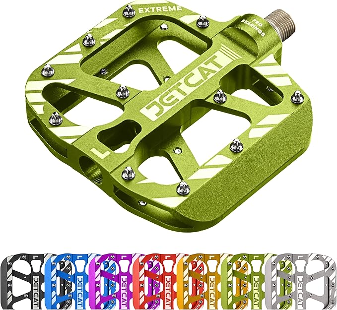 Mountain Bike Pedals Flat - MTB Pedals Flat, Bicycle Pedals, Road Bike Pedals, BMX Pedals, for BMX MTN Road Gravel EBike, Specialized Parts, Adults, Aluminum Metal Stamp 9/16"