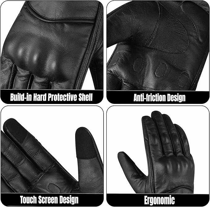 Motorcycle Gloves for Men & Women – Touchscreen Dirt Bike Gloves with Hard Knuckle Armor & Non-Slip Grip for Motorcycling, Road Racing, Biking, Climbing & Outdoor