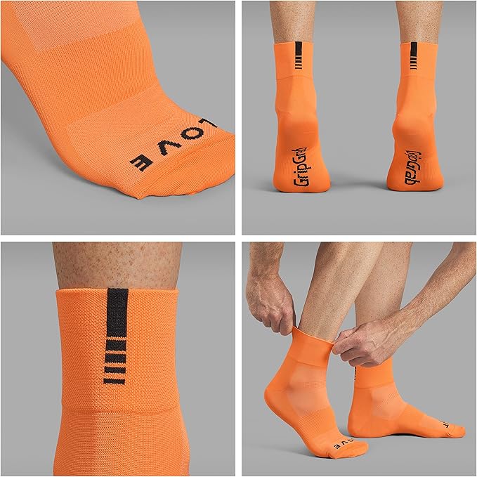 GripGrab Lightweight SL Performance Summer Cycling Socks Eyecatching 2 Lengths Road Mountain Gravel Bike Indoor Biking