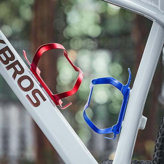 ROCKBROS Bike Water Bottle Holder Alloy Aluminum Bicycle Water Bottle Cage Brackets Bike Cup Holder for Road Mountain Bikes Red