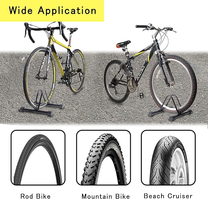 Bike Rack，Bike Stand Floor for for Mountain MTB & Road Bicycles，Adjustable Bike Rack Garage, Indoor/Outdoor Bicycle Stand,Sturdy and Small Ready for Mountain Bike and Road Bike