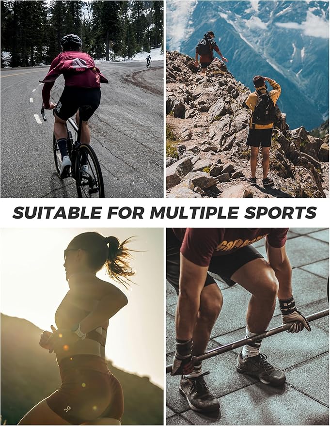 ROCKBROS Cycling Socks,Crew Length,Breathable & Non-Sticky with reflective logo,All Seasons for Men Women Bike Socks