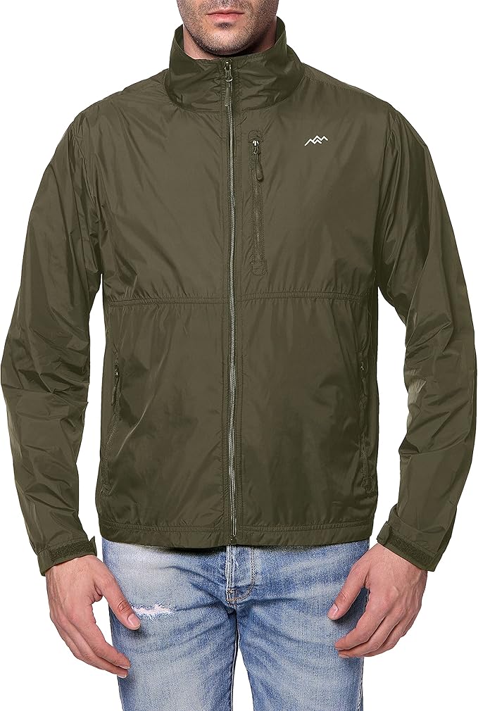 TRAILSIDE SUPPLY CO. Mens Windbreaker Jackets Lightweight Packable Jacket,Windproof and Dustproof