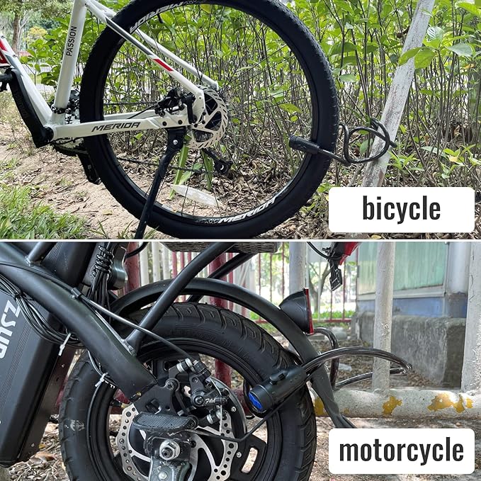Diyife Bike Lock, [6ft/1.8m] Bike Cable Locks with 2 Keys, Weatherproof Heavy Duty Bicycle Lock Cable Anti-Theft Security Cable with Mounting Bracket for Ebike, Scooter, Motorcycle