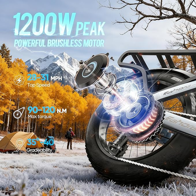 [2026] eAhora Juliet Pro 2 Electric Bike for Adult, 5400W/1200W | Dual Motor | 43Mph/31 Mph | 70Ah/60Ah 200+Miles Long Range | 20 Inch Fat Tire | for Commute | Delivery | Women