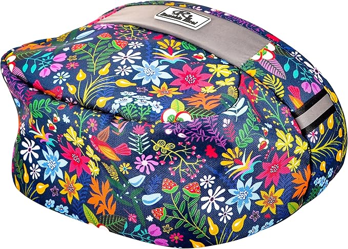Kids Bike Basket,Durable Front Frame Bicycle & Scooter Basket Bag,Waterproof Fabric Bicycle Handlebar Bag for Boys, Girls, Toddlers with Zipper Mesh Lip(Flower)