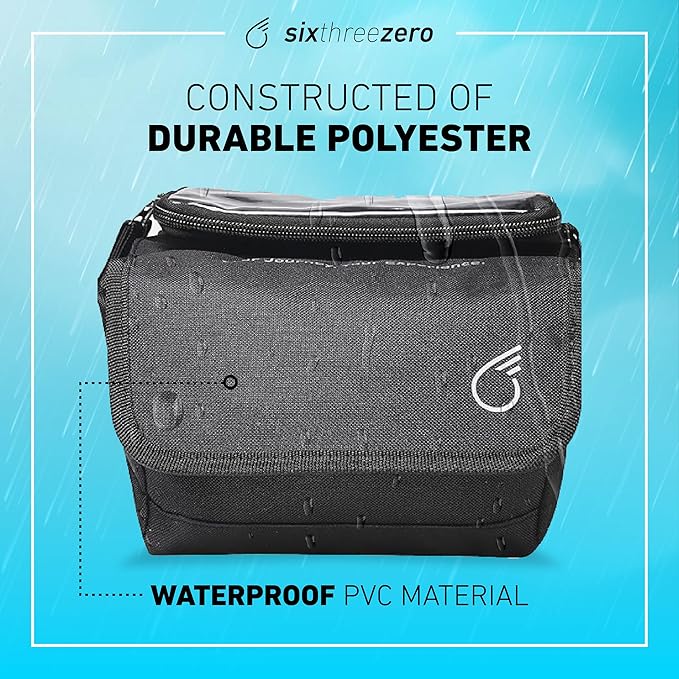 sixthreezero Frame Mount Bike Bag, Waterproof Universal Bicycle Pouch, Double Sided Cargo Storage Bags for Top Tube with Phone Holder