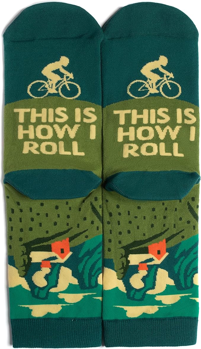 Lavley Bike Socks - Gifts for cyclists and mountain bikers - Fun holiday or birthday gift - Great stocking stuffer