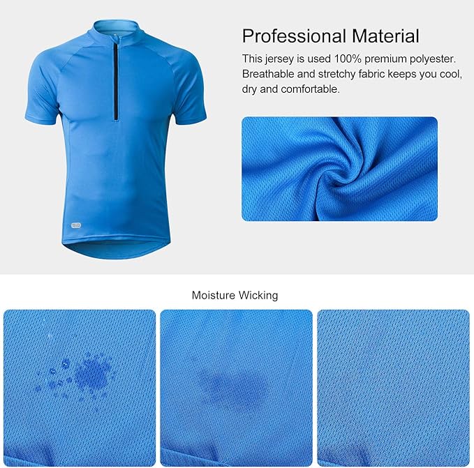 INBIKE Men's Cycling Jerseys Moisture Wicking Short Sleeve Quick Dry Bike Jersey Long Sleeve Running Tops Breathable