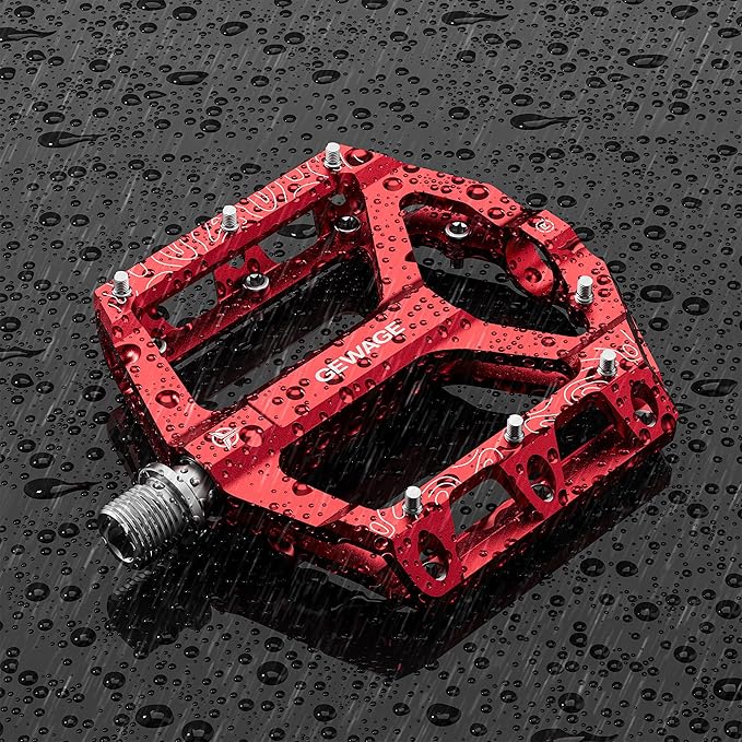 Road/Mountain Bike Pedals -Non-Slip Bicycle Flat Pedals Aluminum 9/16" - 3 Sealed Bearing Lightweight Platform Pedals for Road Mountain BMX MTB Bike