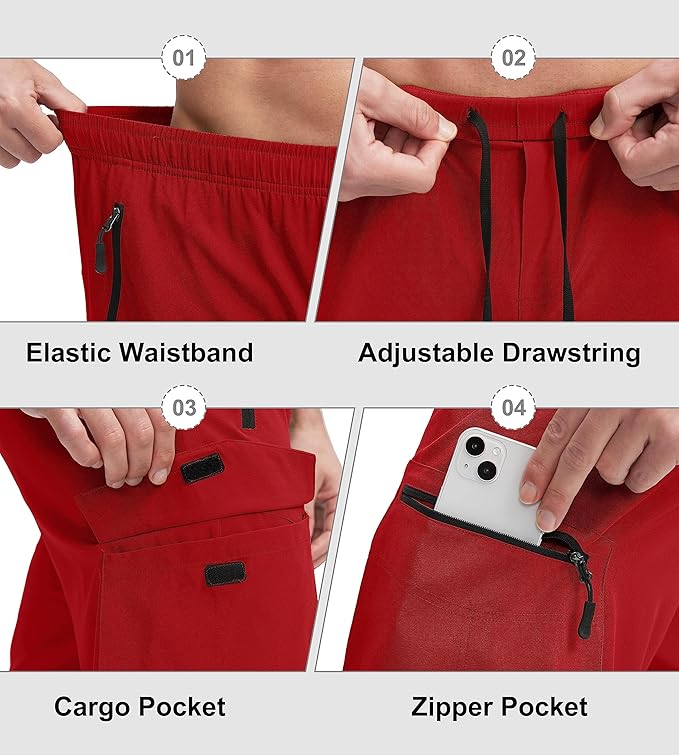 Bikewa Men's Mountain Bike Shorts 3D Padded Loose-fit Biking Riding Cycling Bicycle Biker Shorts Zipper Pockets