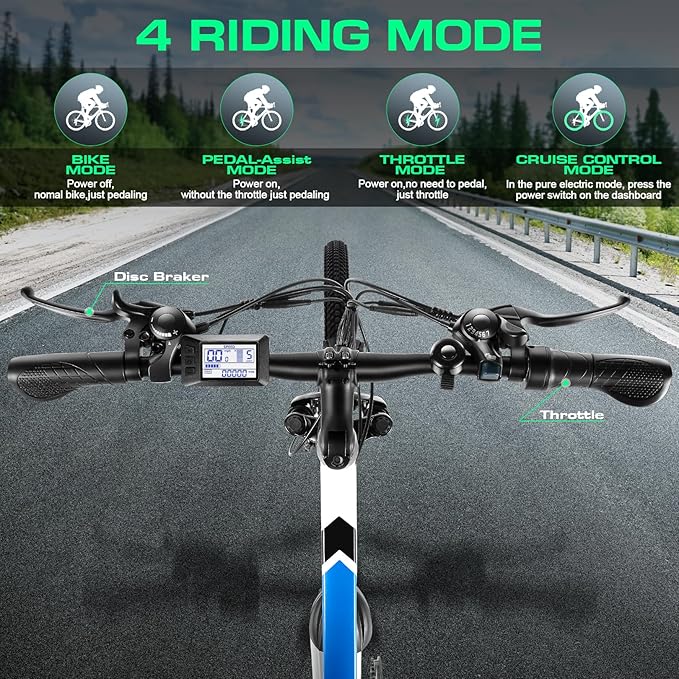 Vivi Electric Bike for Adults, Peak 1000W Ebike 26" Electric Mountain Bike, 22MPH Adult Electric Bicycles Commuter Ebike with 48V Battery, Up to 50 Miles, 21 Speed, SGS Certified to UL2849