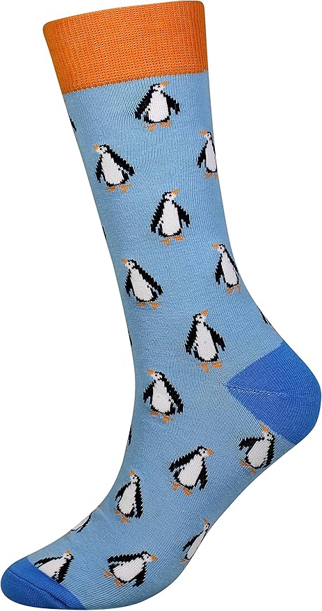 Cansok Men's 2/4 Packs Fun Crazy Novelty Dress Crew Socks