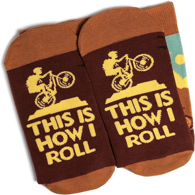 Lavley Bike Socks - Gifts for cyclists and mountain bikers - Fun holiday or birthday gift - Great stocking stuffer
