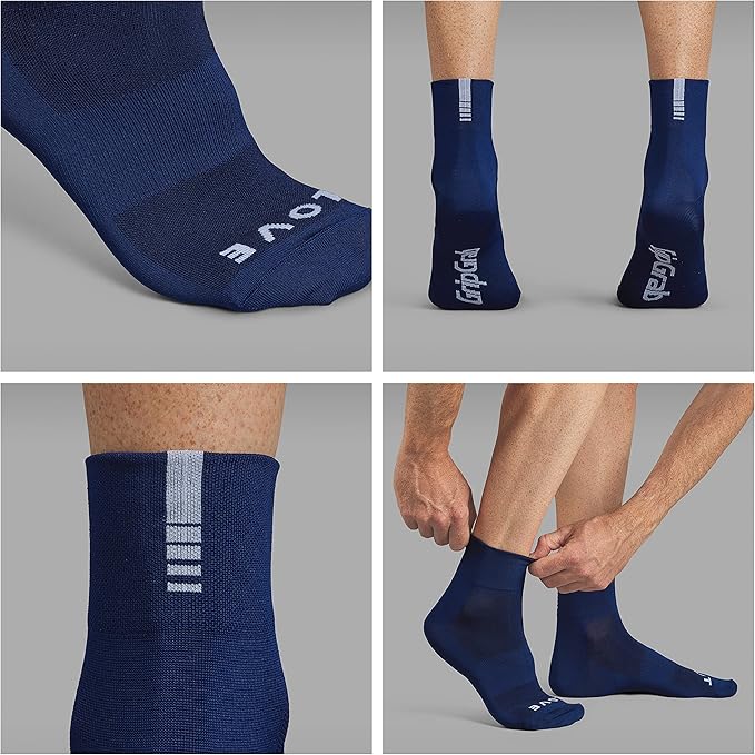 GripGrab Lightweight SL Performance Summer Cycling Socks Eyecatching 2 Lengths Road Mountain Gravel Bike Indoor Biking