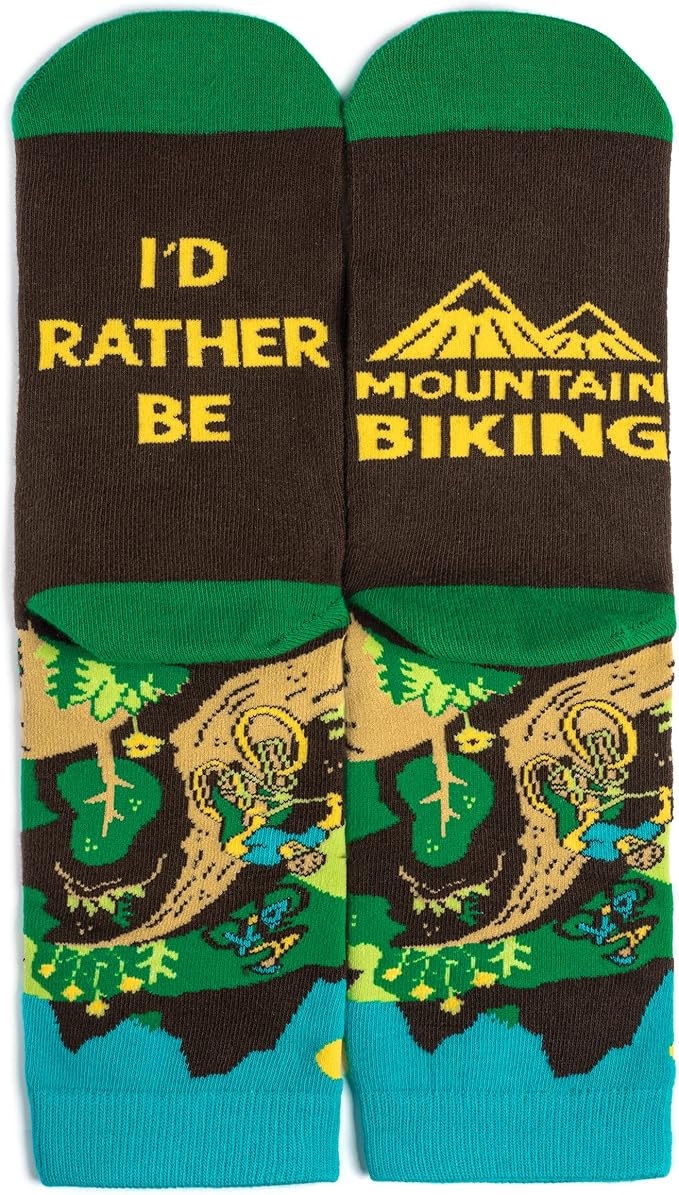 Lavley Bike Socks - Gifts for cyclists and mountain bikers - Fun holiday or birthday gift - Great stocking stuffer