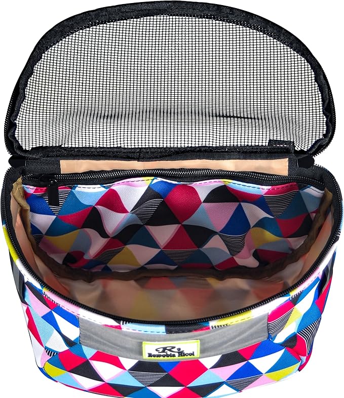 Kids Bike Basket,Durable Front Frame Bicycle & Scooter Basket Bag,Waterproof Fabric Bicycle Handlebar Bag for Boys, Girls, Toddlers with Zipper Mesh Lip (Triangle)