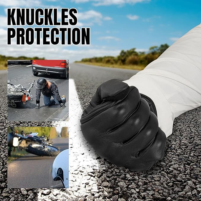 Motorcycle Gloves for Men & Women – Touchscreen Dirt Bike Gloves with Hard Knuckle Armor & Non-Slip Grip for Motorcycling, Road Racing, Biking, Climbing & Outdoor