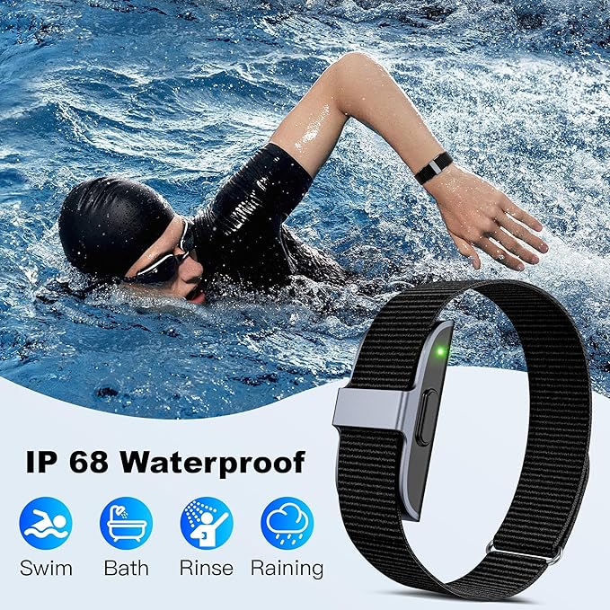 Fitness Tracker with Blood Pressure & Blood Oxygen Monitor, 24/7 Heart Rate Sleep Tracking, IP68 Waterproof Smart Watch, Step Calorie Counter, Activity Tracker for Men Women - No Subscription (Black)