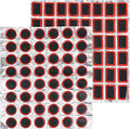 96Pcs Tube Patches Bike Bicycle Tire Patch Outdoor Cycling Bicycle Tire Tool Rubber Puncture Repair Patch Included Round Square for Road Mountain Bikes Motorcycle (Without Glue)