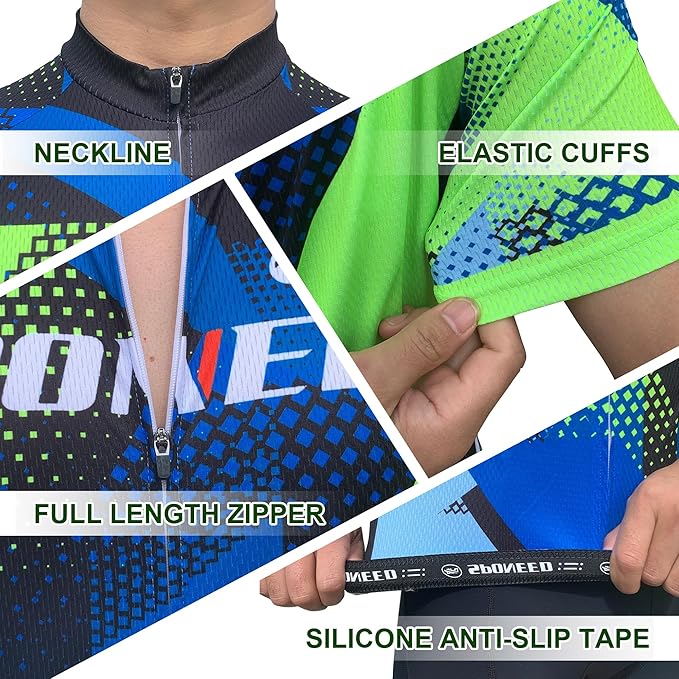 Men Bike Jersey Short Sleeve Road Cycling Shirts Biking Tops Moisture Wicking