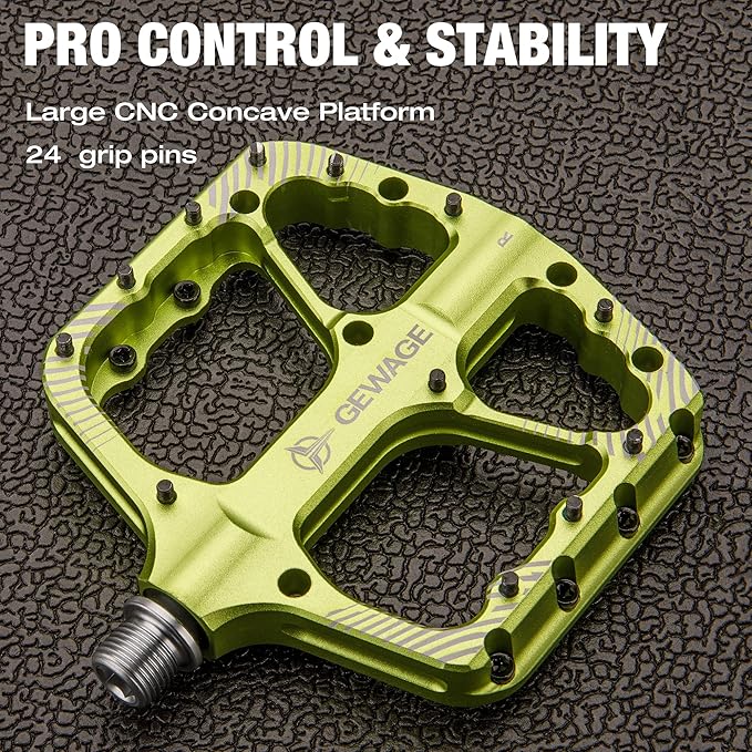 Mountain Bike Pedals -Bicycle Flat Pedals Aluminum 9/16" Sealed Bearing -Wide Platform for Road Mountain Gravel BMX MTB Bike Ideal for Downhill & Trail