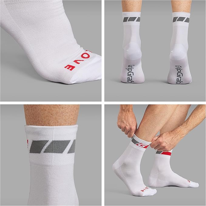 GripGrab Classic Regular Cut Summer Cycling Socks Single & Multipack Coolmax Bicycle Socks for Spinning Indoor Biking