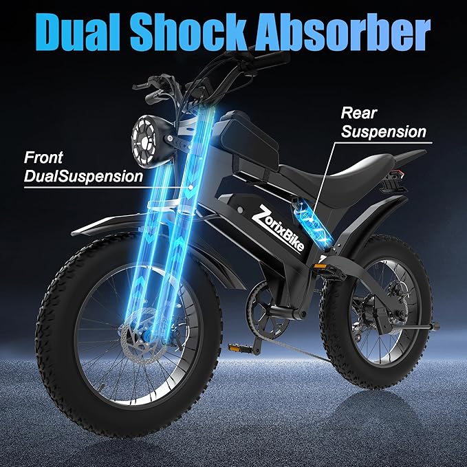 Retro Electric Bike for Adults,48V 20AH-1500/3000W Peak Motor Electric Bicycle-Max Speed 31-35MPH-Max 80 MI Range-20" x 4.0" Fat Tire Ebike,7-Speed, Dual Shock Absorber - UL 2849