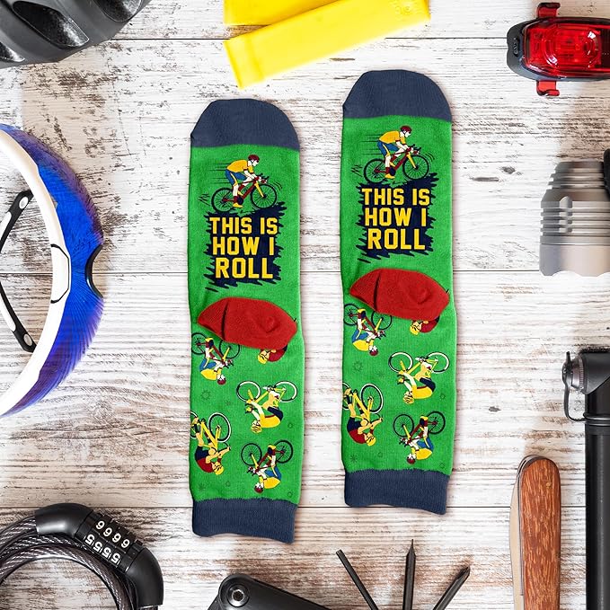 Cycling Socks - Gifts for Cyclists, Mountain Bike Accessories, Bike Socks and Funny Biker Gifts for Men