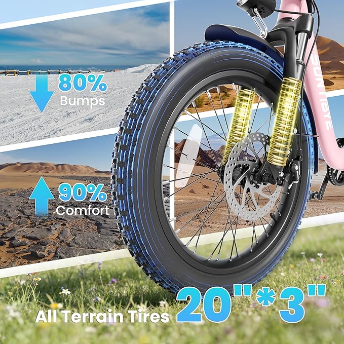 Electric Bike for Adults and Teens, Ebike, Electric Bicycle Mountain Dirt Bike Fat Tire Electric Bike, Multi-Funtional Bike for Work, School, Commute, Off-Road