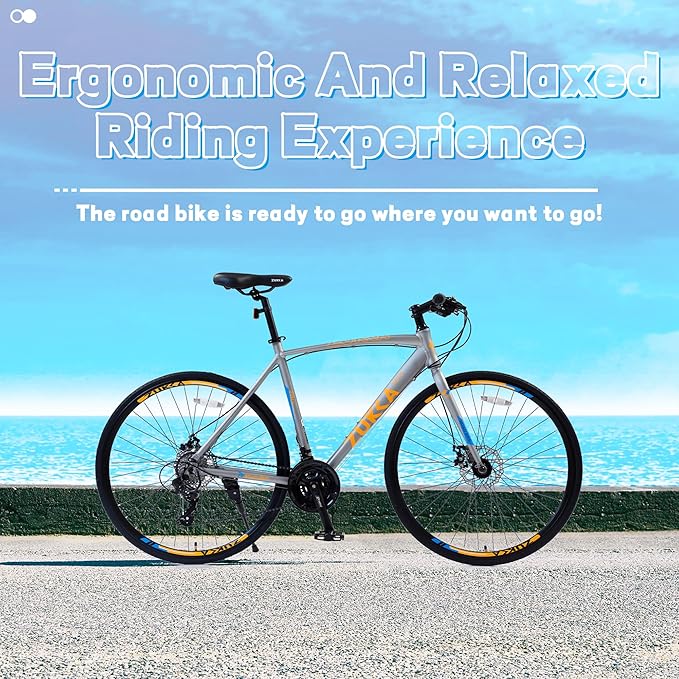 700C Road Bike,24 Speeds Road Bike, 24 Speed Bike Adult Road Bicycles with Light Aluminum Frame Bicycle for Men，Bicycle Men Hybrid,Heavy Duty Racing Bike Up to 330LBS,4 Colors