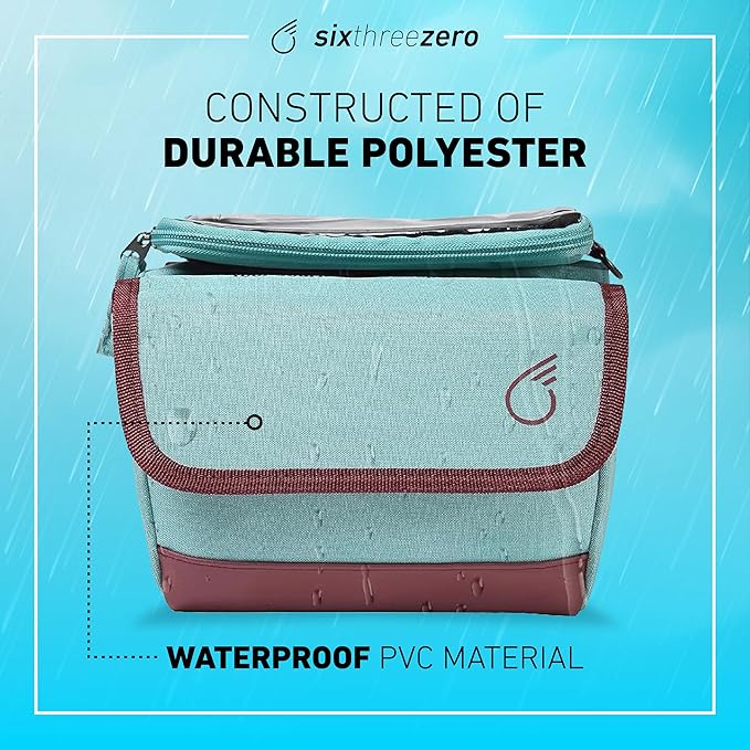 sixthreezero Frame Mount Bike Bag, Waterproof Universal Bicycle Pouch, Double Sided Cargo Storage Bags for Top Tube with Phone Holder