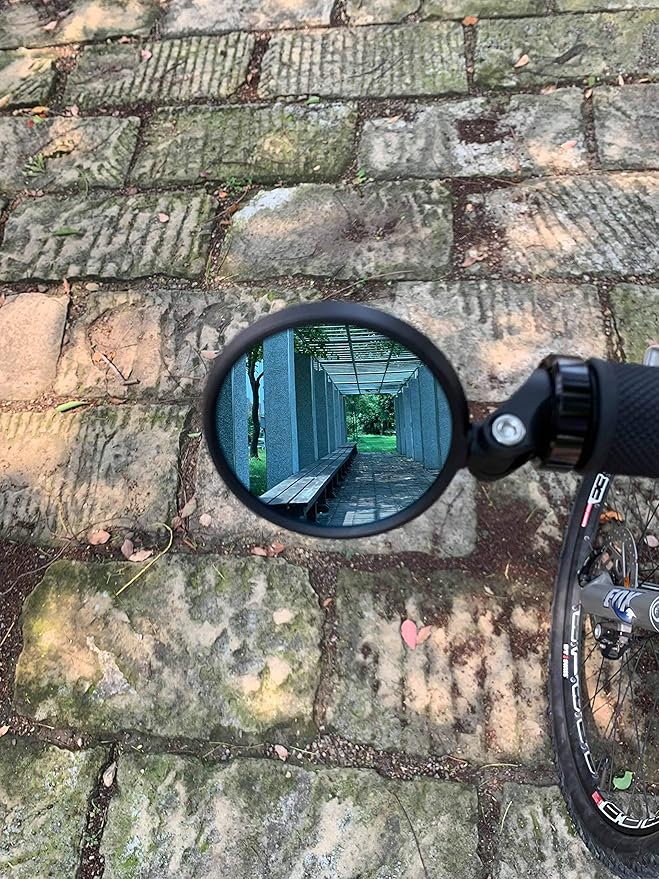 MEACHOW Bar End Bike Mirror [Upgraded Version] Scratch Resistant Glass Lens,HD,Safe Rearview Mirror,ME-001