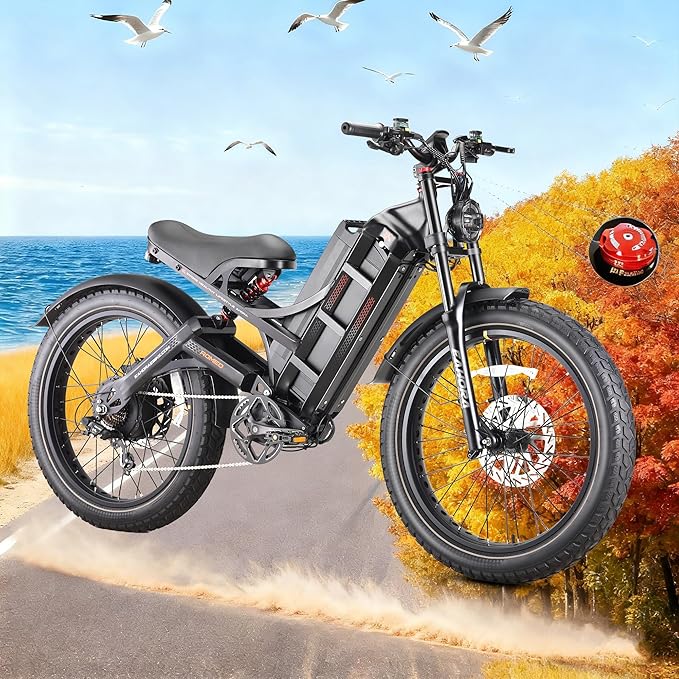 eAhora 2025 Romeo Ultra/Romeo 2 Peak 3000W/2500W 42/40 Mph Electric Bike for Adults 60V 70Ah/52V 60Ah 100-200Miles Long Range Ebike 26" Fat Tire Full Suspension Electric Bicycle