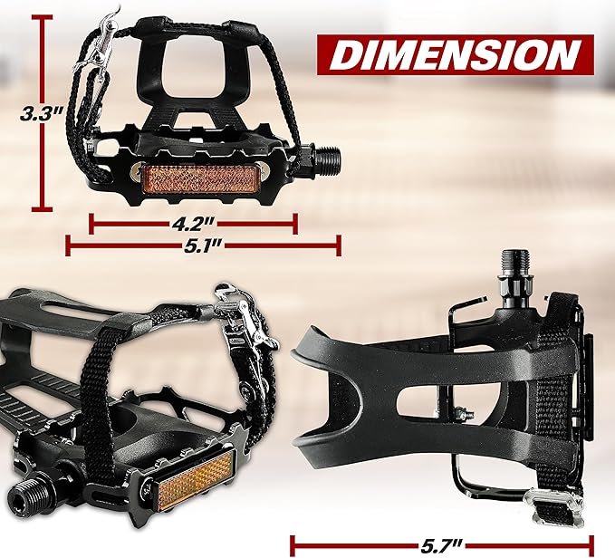 BV Bike Pedal - Universal Fit Bicycle Pedals 9/16" Compatible, Non-Slip & Durable Lightweight, Fits Most Adult Bikes & MTB Bicycles