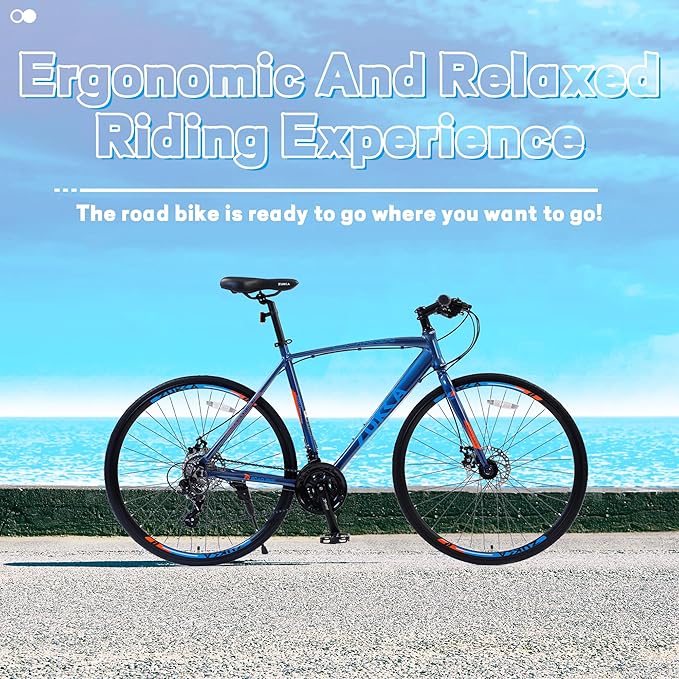 700C Road Bike,24 Speeds Road Bike, 24 Speed Bike Adult Road Bicycles with Light Aluminum Frame Bicycle for Men，Bicycle Men Hybrid,Heavy Duty Racing Bike Up to 330LBS,4 Colors