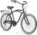 sixthreezero Around The Block Men's Beach Cruiser Bike, Hybrid Bicycle with Rear Rack, Multiple Speed and Color Options