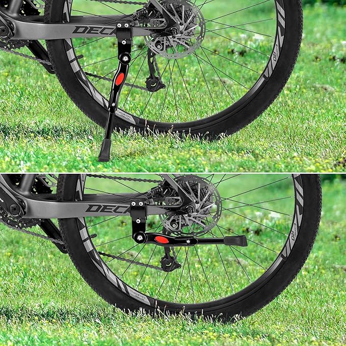 ROCKBROS Bike Kickstand Adjustable Bike Rear Mount Kickstand Bike Side Aluminium Alloy Adults Kick Stand for 22’’-28’’ Inch Mountain Road Bikes