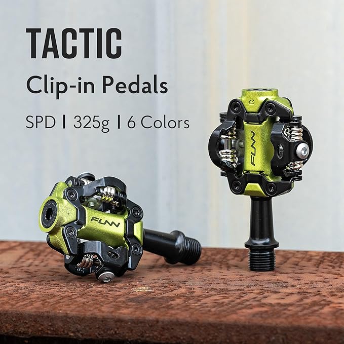 Funn Tactic Clip-in Pedals, Compatible with SPD Cleats, XC Race Pedals for MTB