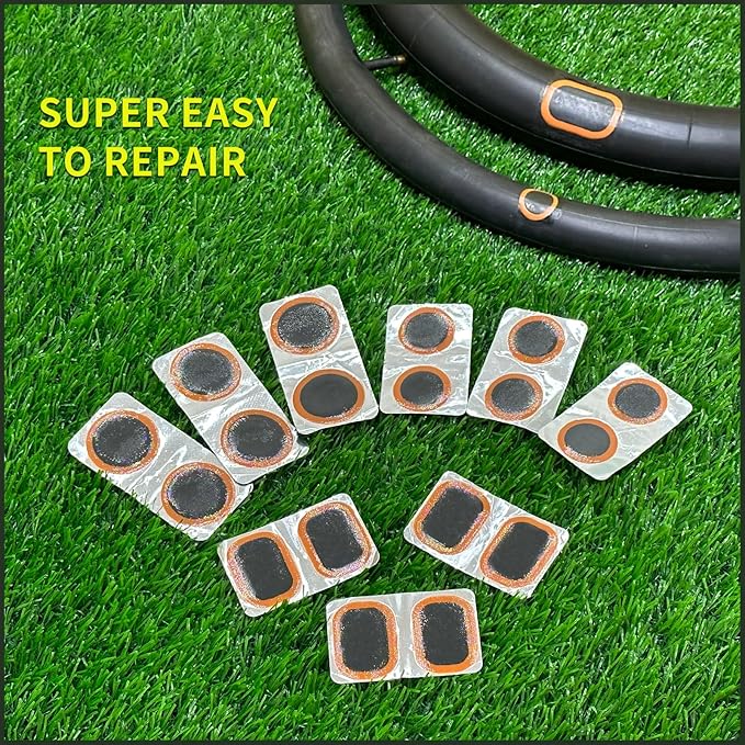 PAX 18 Pcs Inner Tube Patch Refills, 6Pcs 25mm dia, 6Pcs 32mm dia, 6Pcs 24x35mm. Puncture Flat Tire Repair Patch Kit for Bicycle, Motorcycle, Scooter, BMX, ATVs, River Floating, Inflatable Rubber (18)