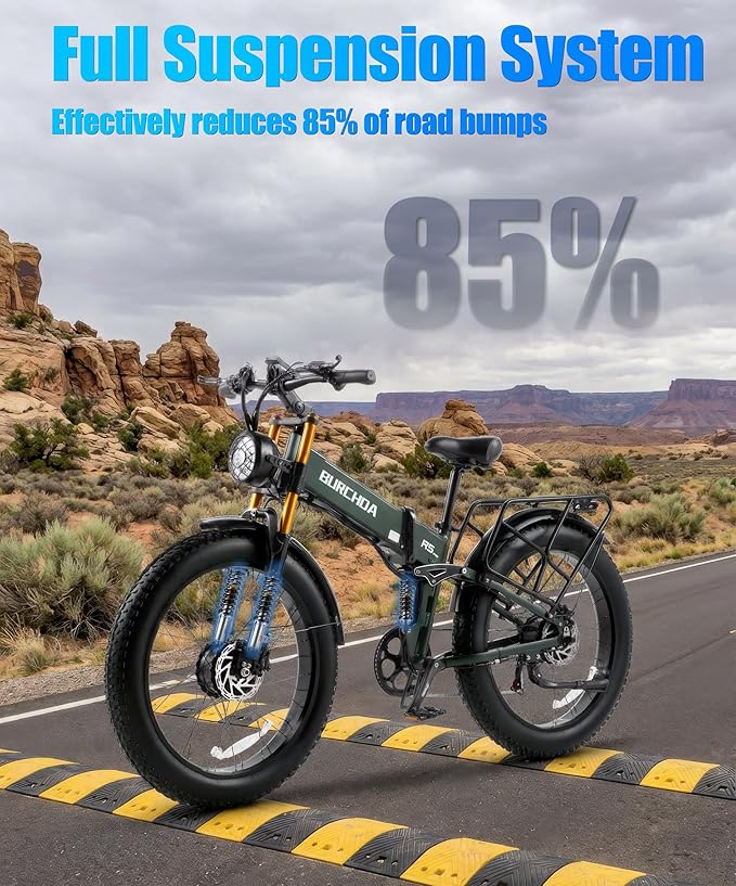 2026 Upgraded Dual Motors AWD Electric Bike for Adults 5000w/3000W/1500W Motor Dirt Ebike 40MPH/30MPH 52V/48V 30Ah/20Ah Battery Up to 90 Miles Long Range 26" Fat Tire Bicycle for Commute Mountains