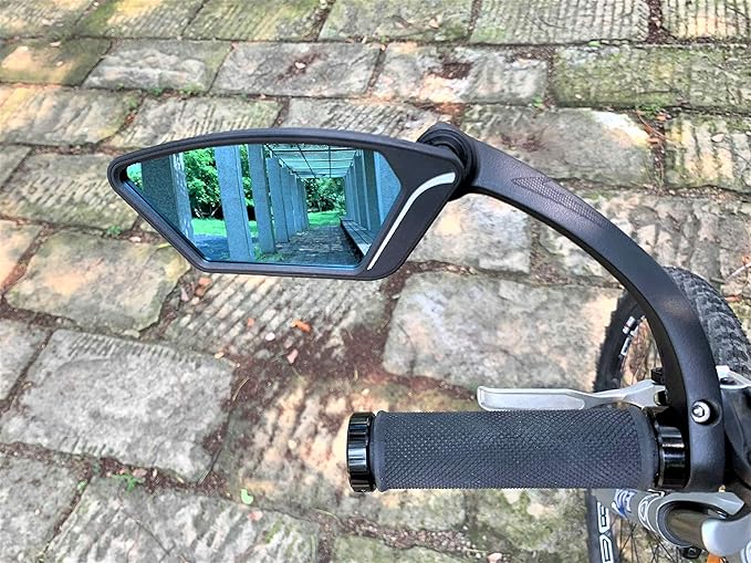 MEACHOW New Scratch Resistant Glass Lens,Handlebar Bike Mirror, Rotatable Safe Rearview Mirror, Bicycle Mirror,ME-002